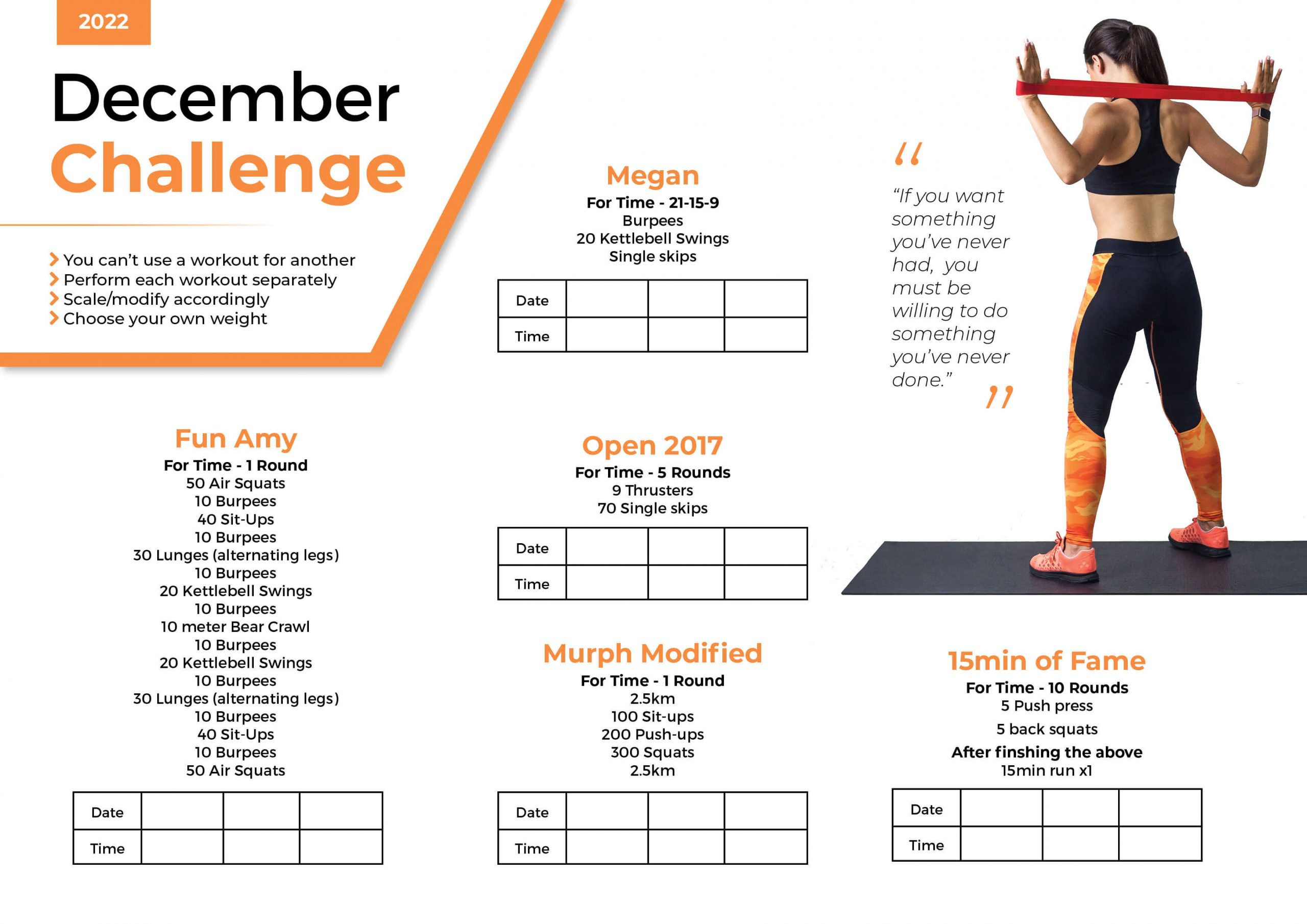 printable workout challenges